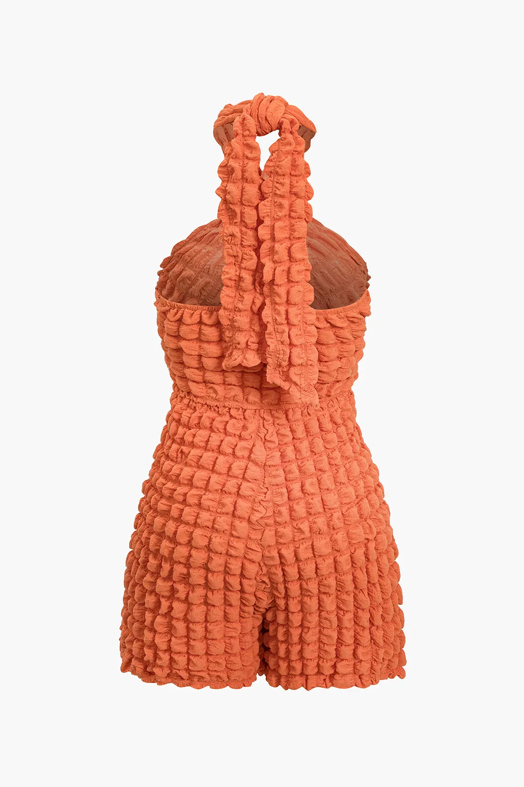 Solid Knot Cut Out Grid Texture Romper sold by Micas product image thumbnail 2