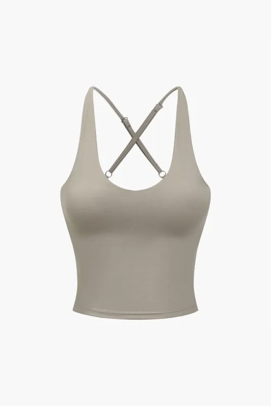 Solid Crossed Sports Bra sold by Micas