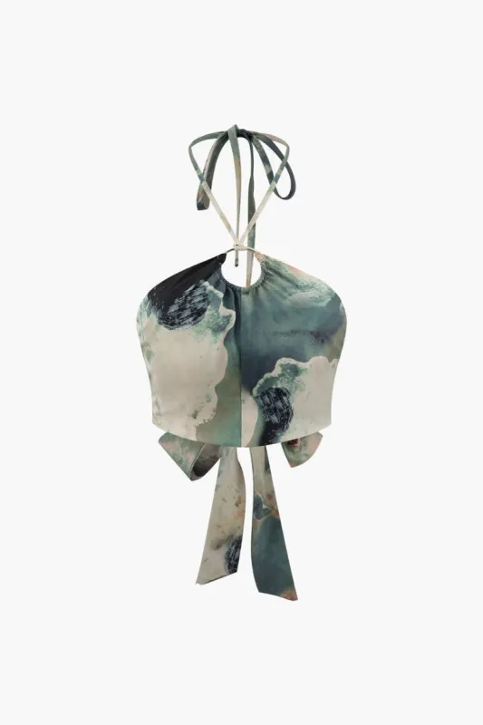 Tie Dye Halter Neck Top sold by Micas