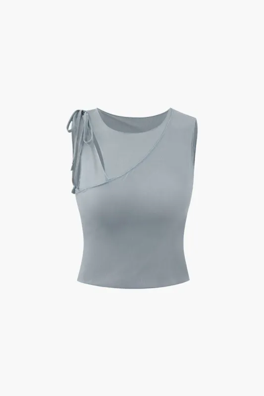 Asymmetric Tie Detail Tank Top sold by Micas