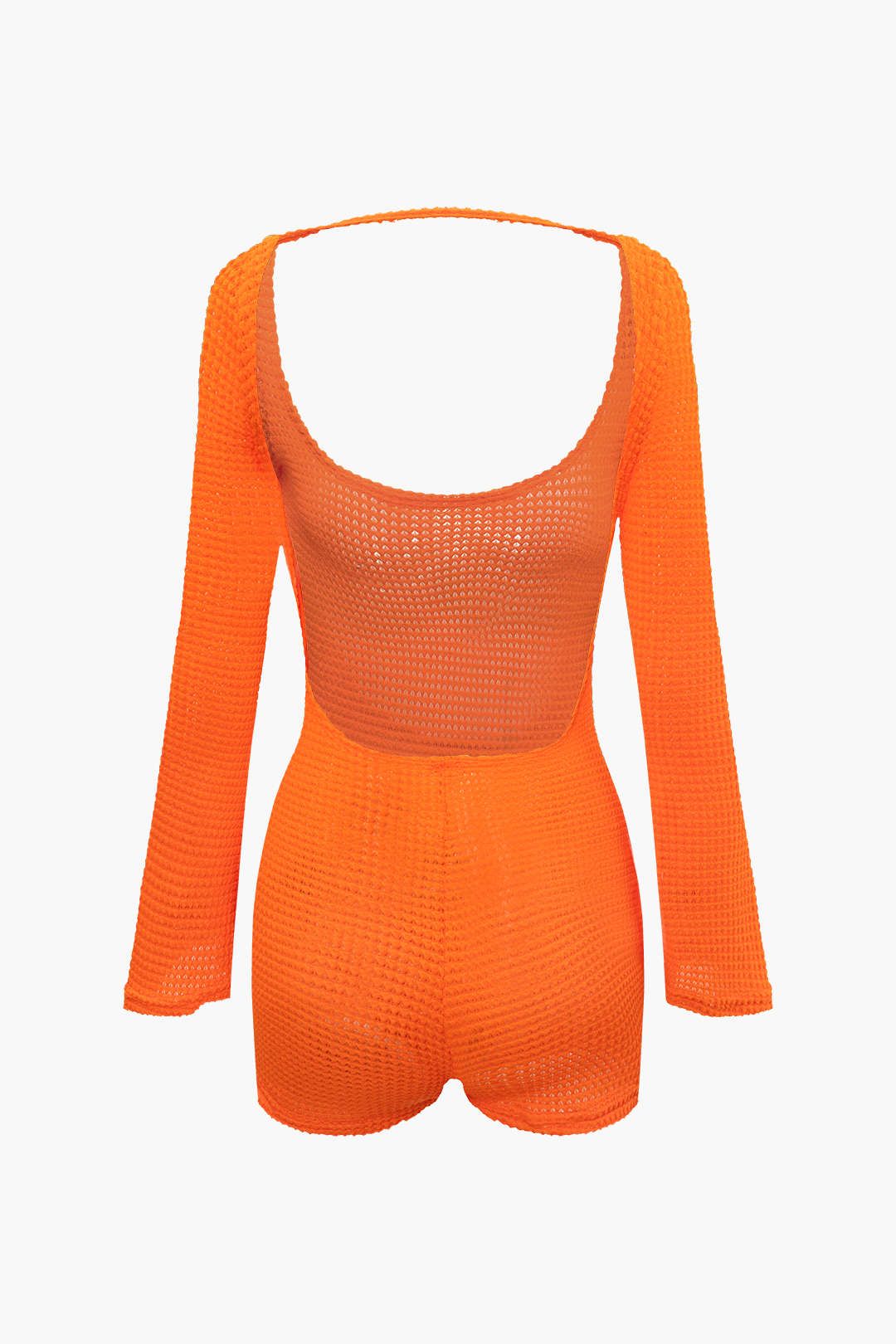 U-neck Open Knit Backless Long Sleeve Romper sold by Micas product image thumbnail 2