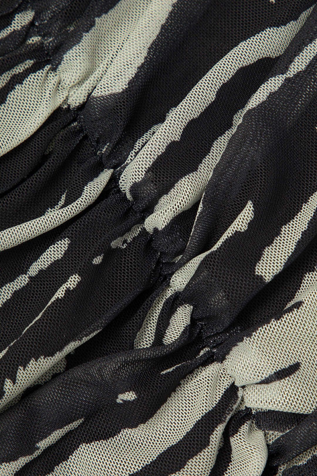 Zebra-stripe Mesh Ruched Mini Skirt sold by Micas product image thumbnail 4