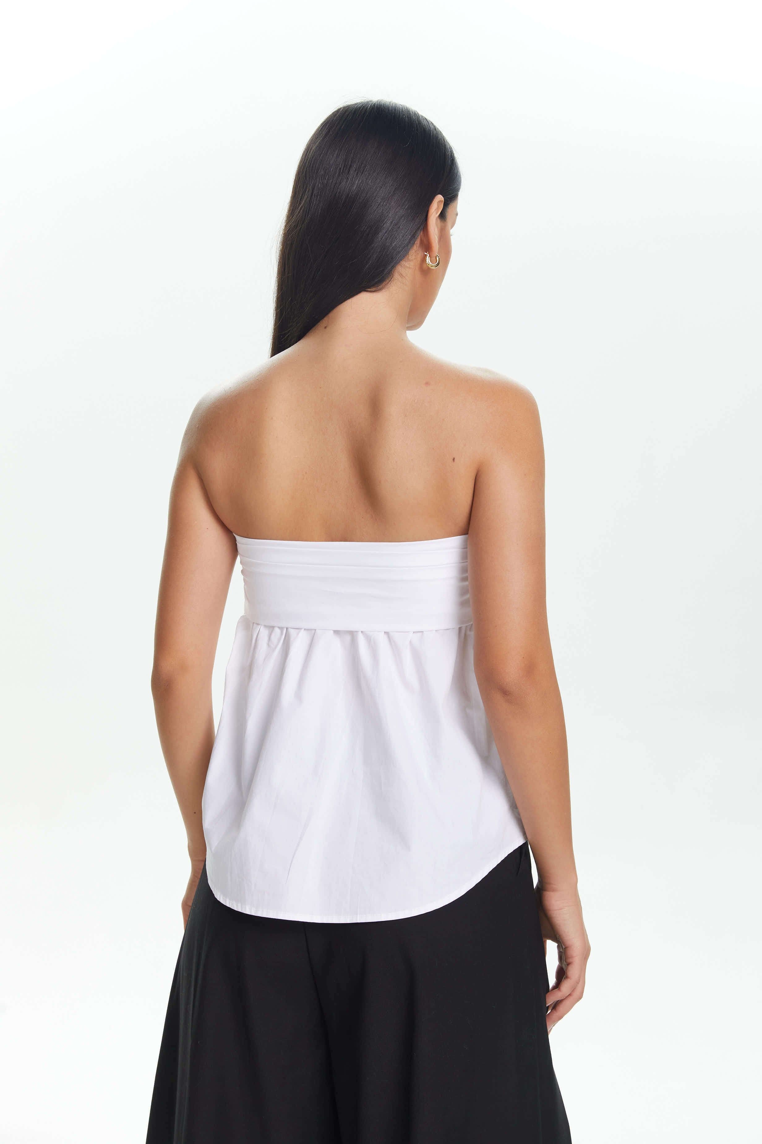 Ruched Peplum Hem Strapless Top sold by Micas product image thumbnail 7