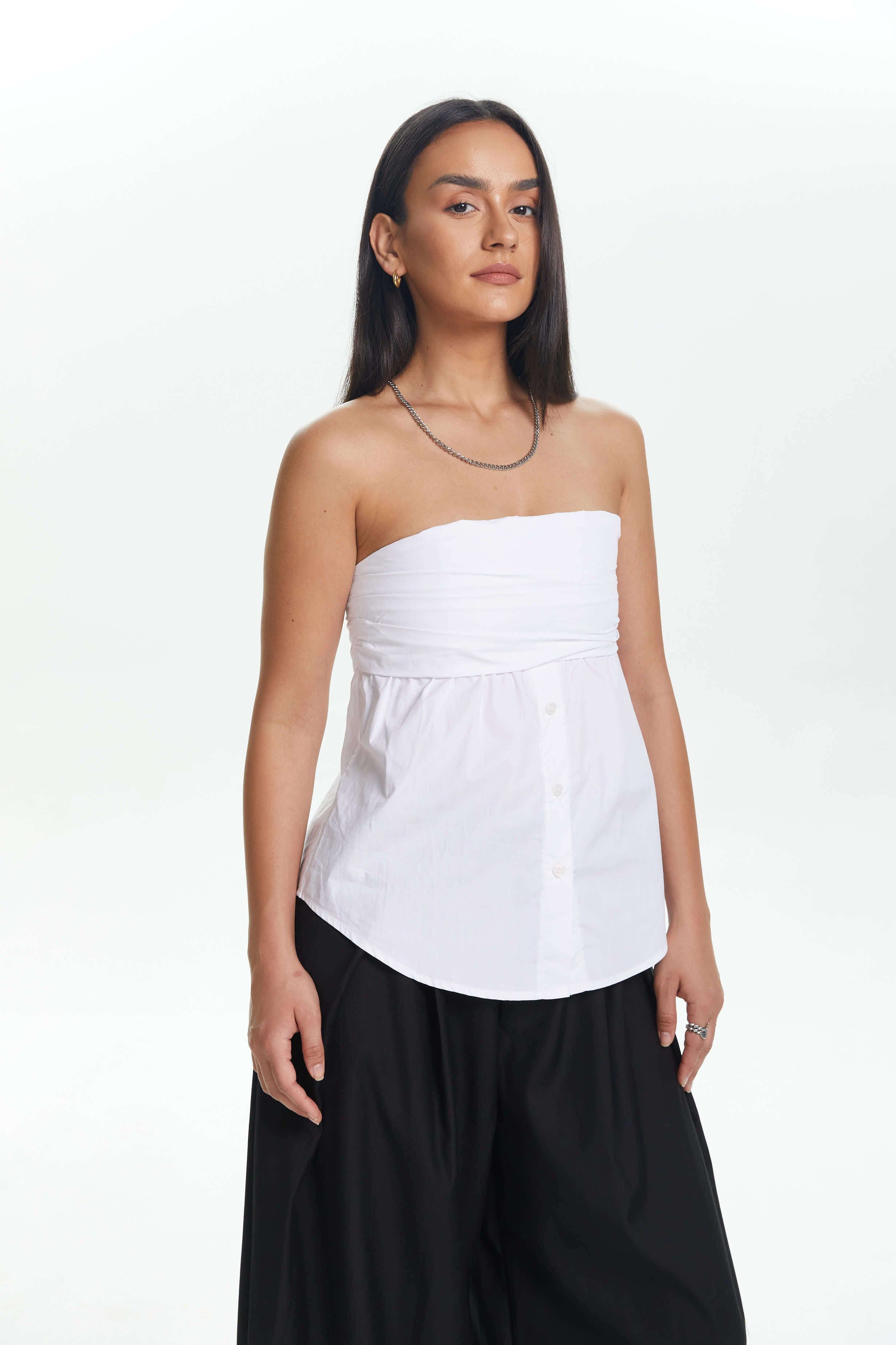 Ruched Peplum Hem Strapless Top sold by Micas product image thumbnail 6