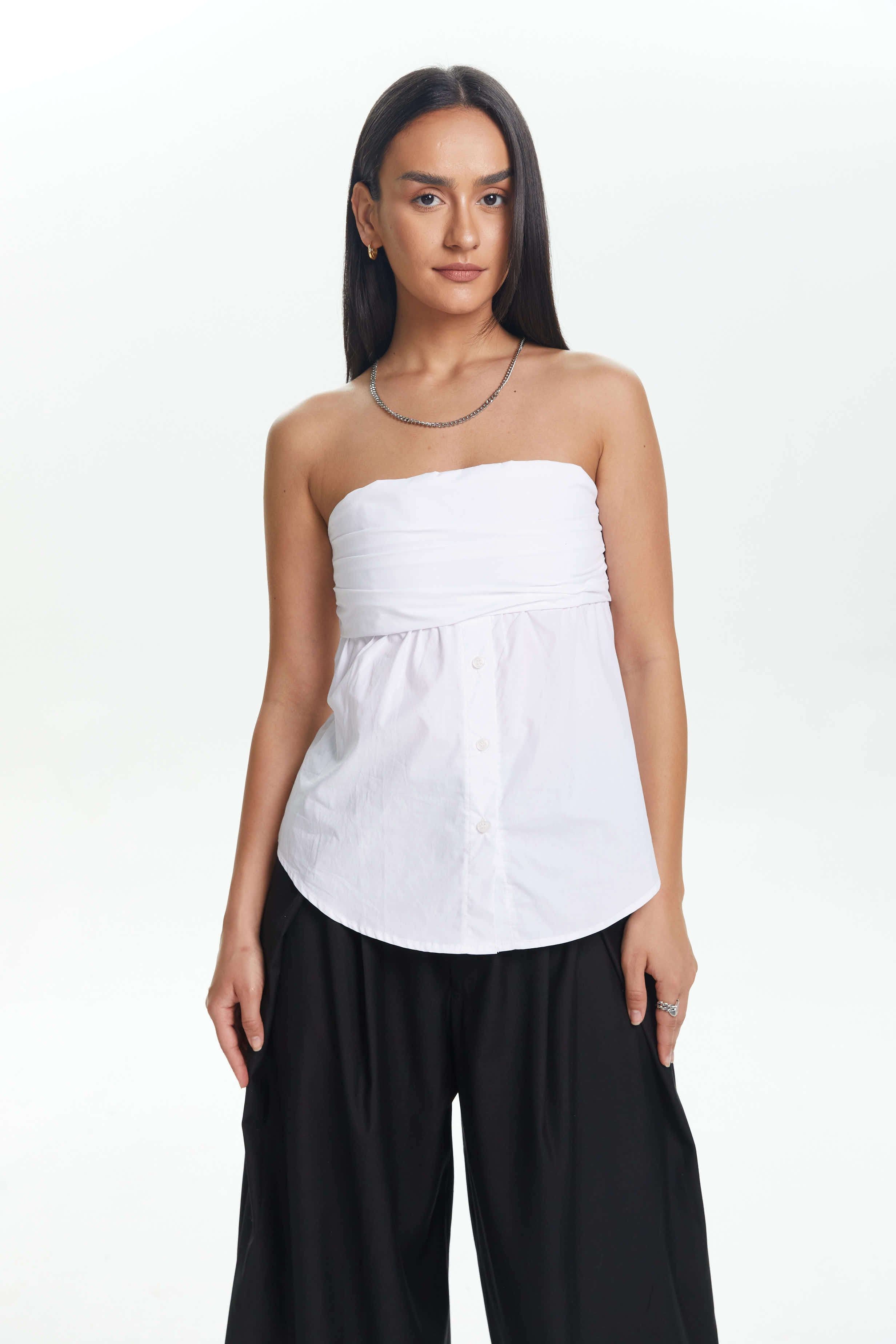 Ruched Peplum Hem Strapless Top sold by Micas product image thumbnail 5