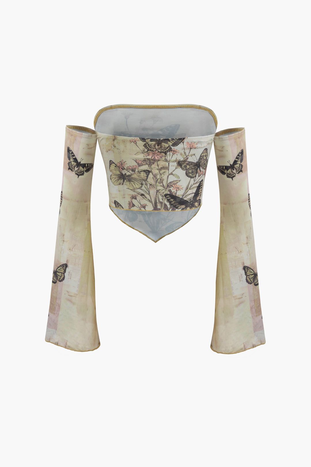 Butterfly Print Off The Shoulder Crop Top sold by Micas product image thumbnail 2