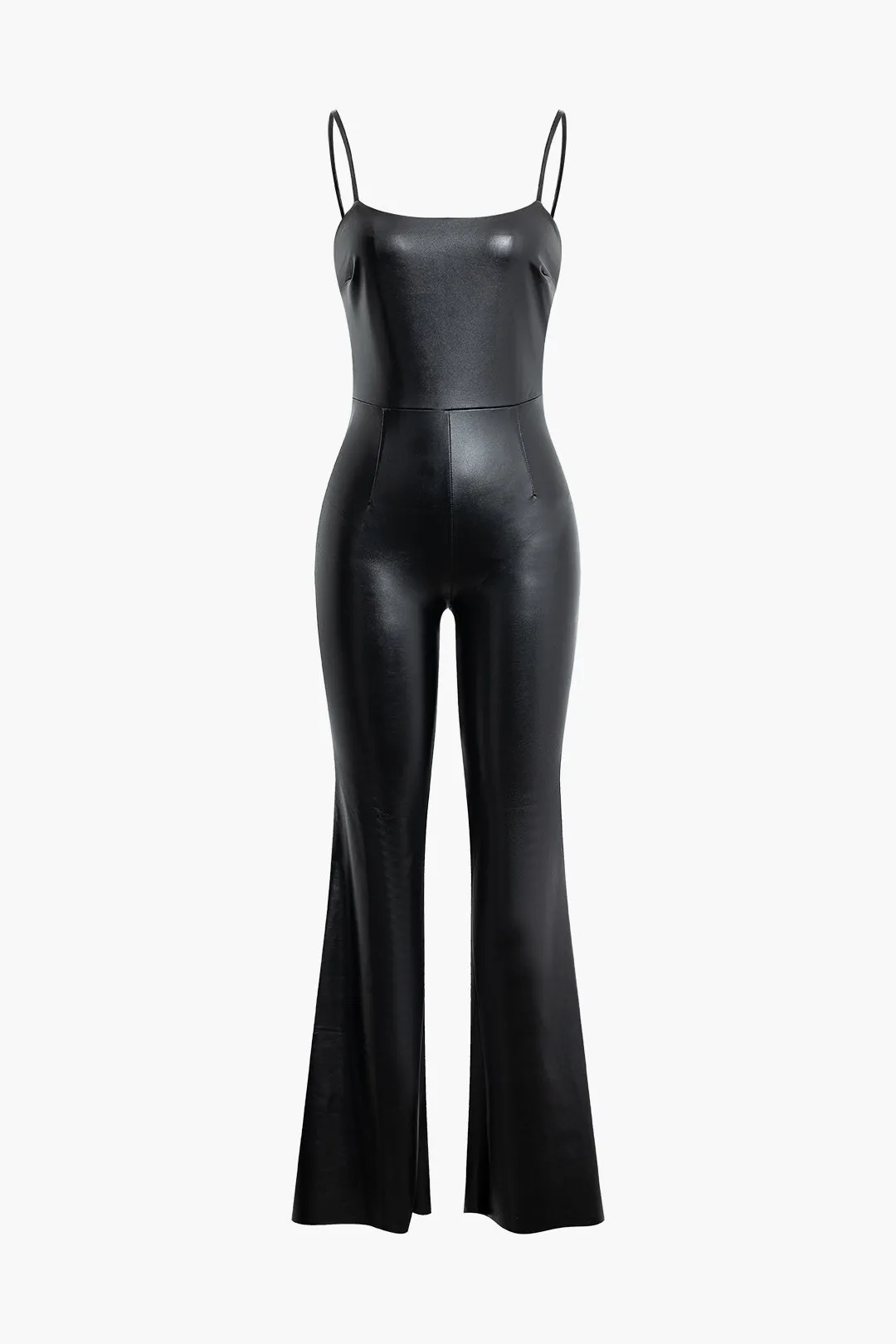Faux Leather Slip Jumpsuit sold by Micas