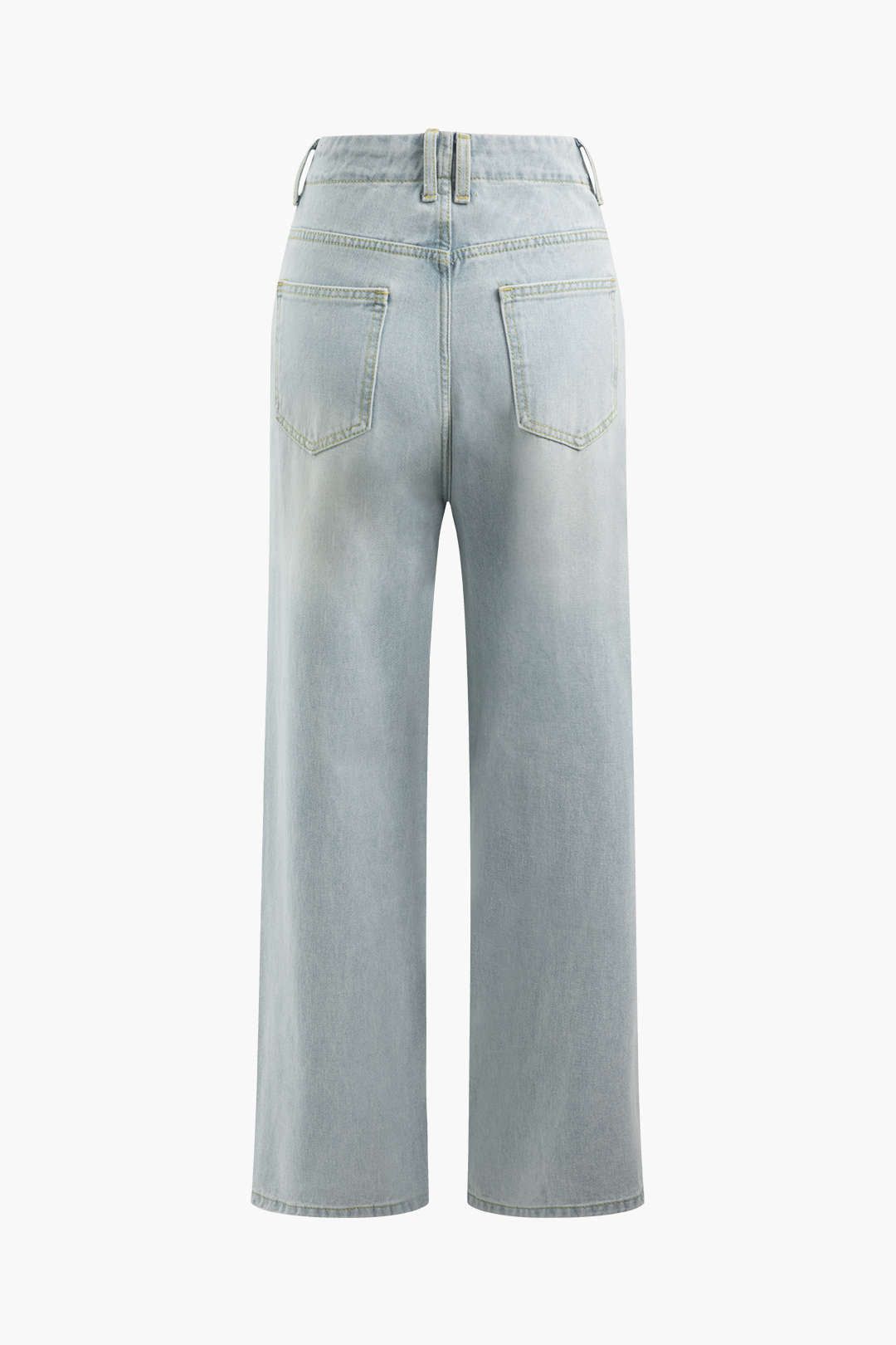 High Waisted Destroyed Straight Leg Jeans sold by Micas product image thumbnail 2