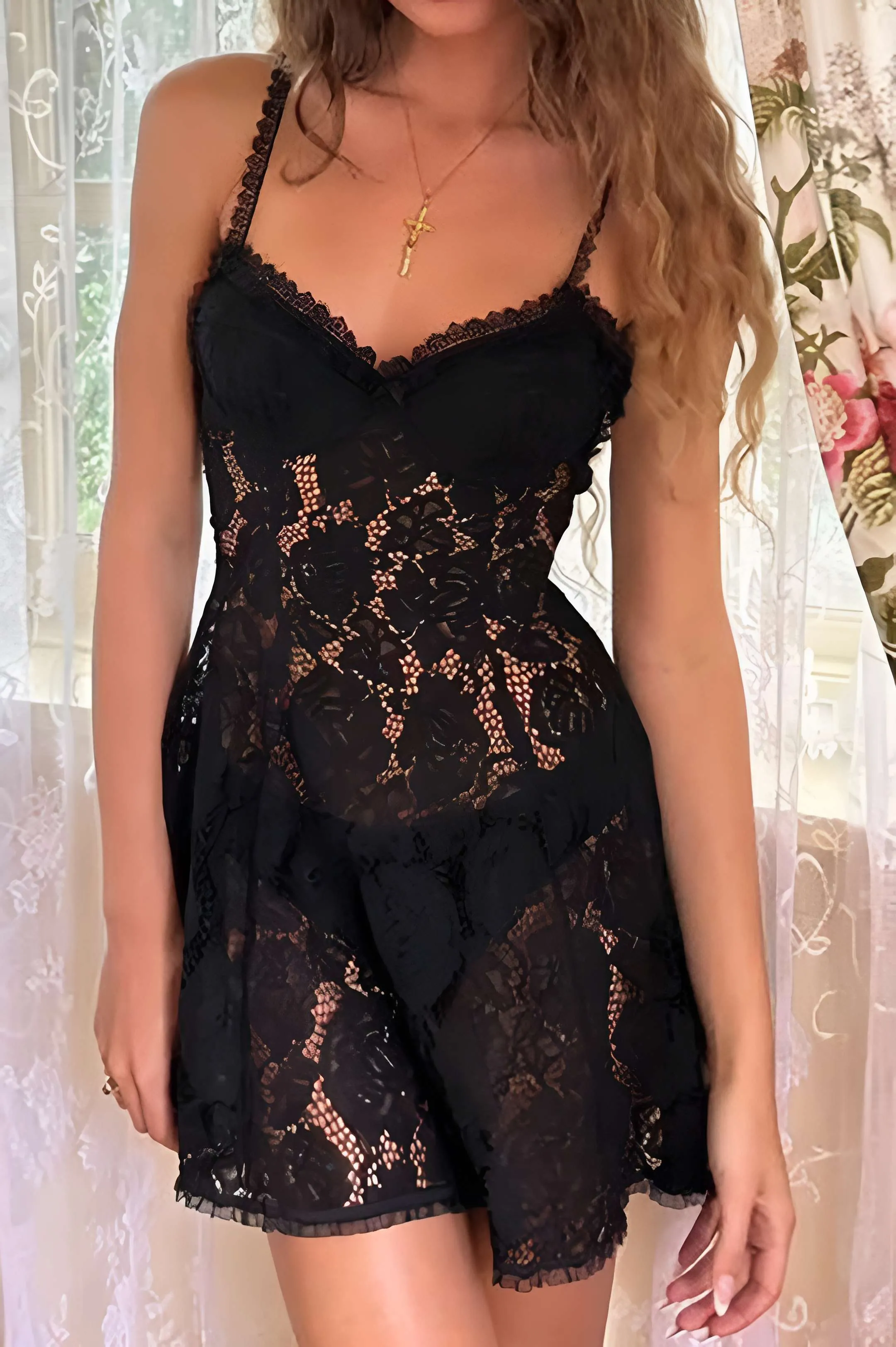 Lace Bustier Slip Mini Dress sold by Micas product image thumbnail 3