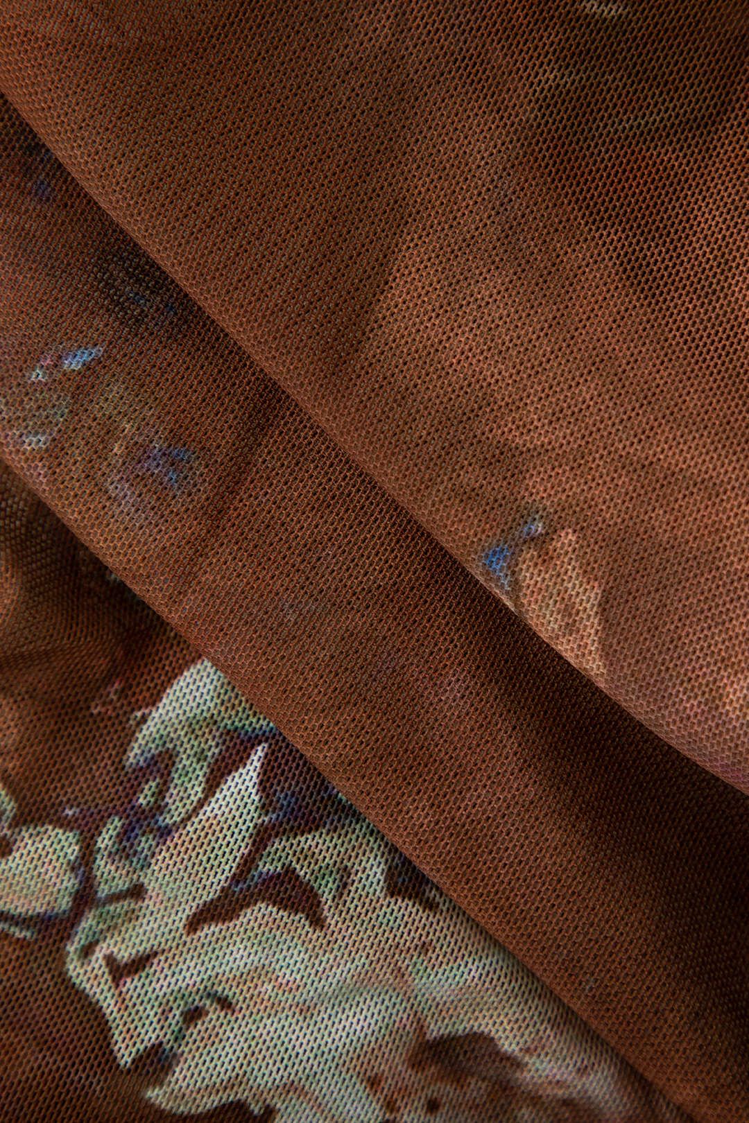 Retro Print Sheer Mesh Drawstring Mini Dress sold by Micas product image thumbnail 5