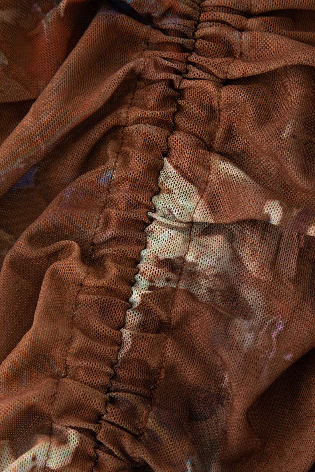 Retro Print Sheer Mesh Drawstring Mini Dress sold by Micas product image thumbnail 3