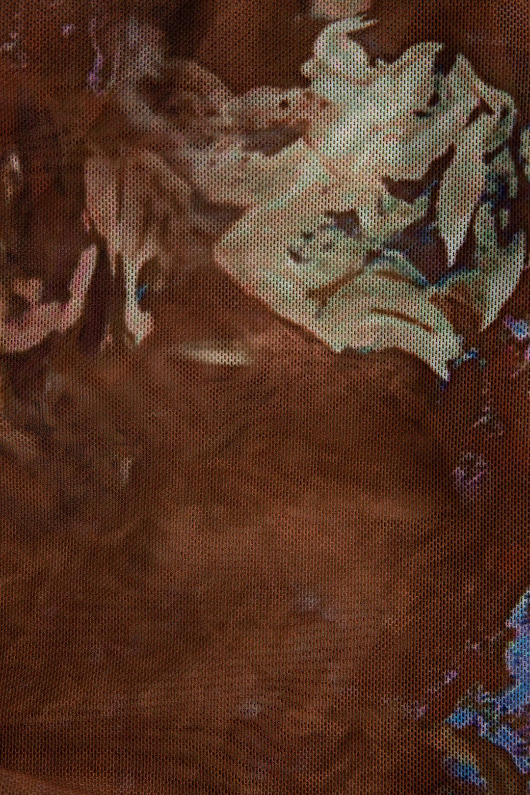 Retro Print Sheer Mesh Drawstring Mini Dress sold by Micas product image thumbnail 4