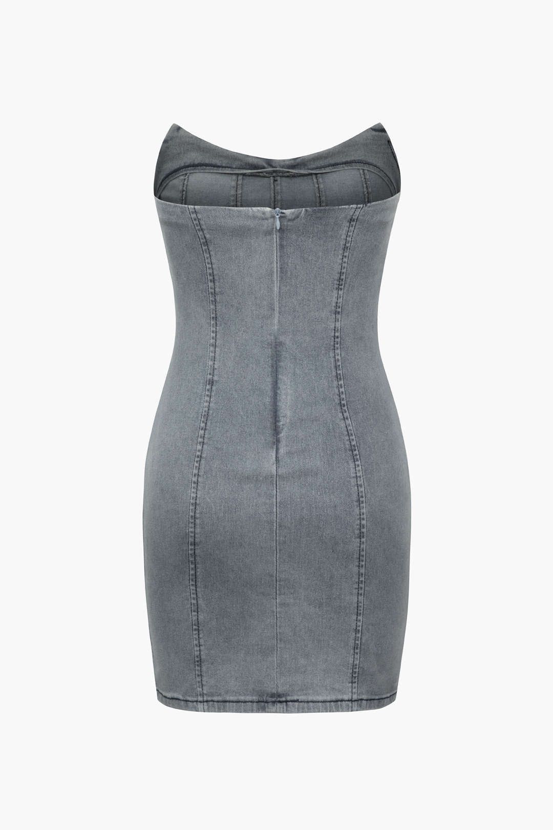 Denim Strapless Mini Dress sold by Micas product image thumbnail 2