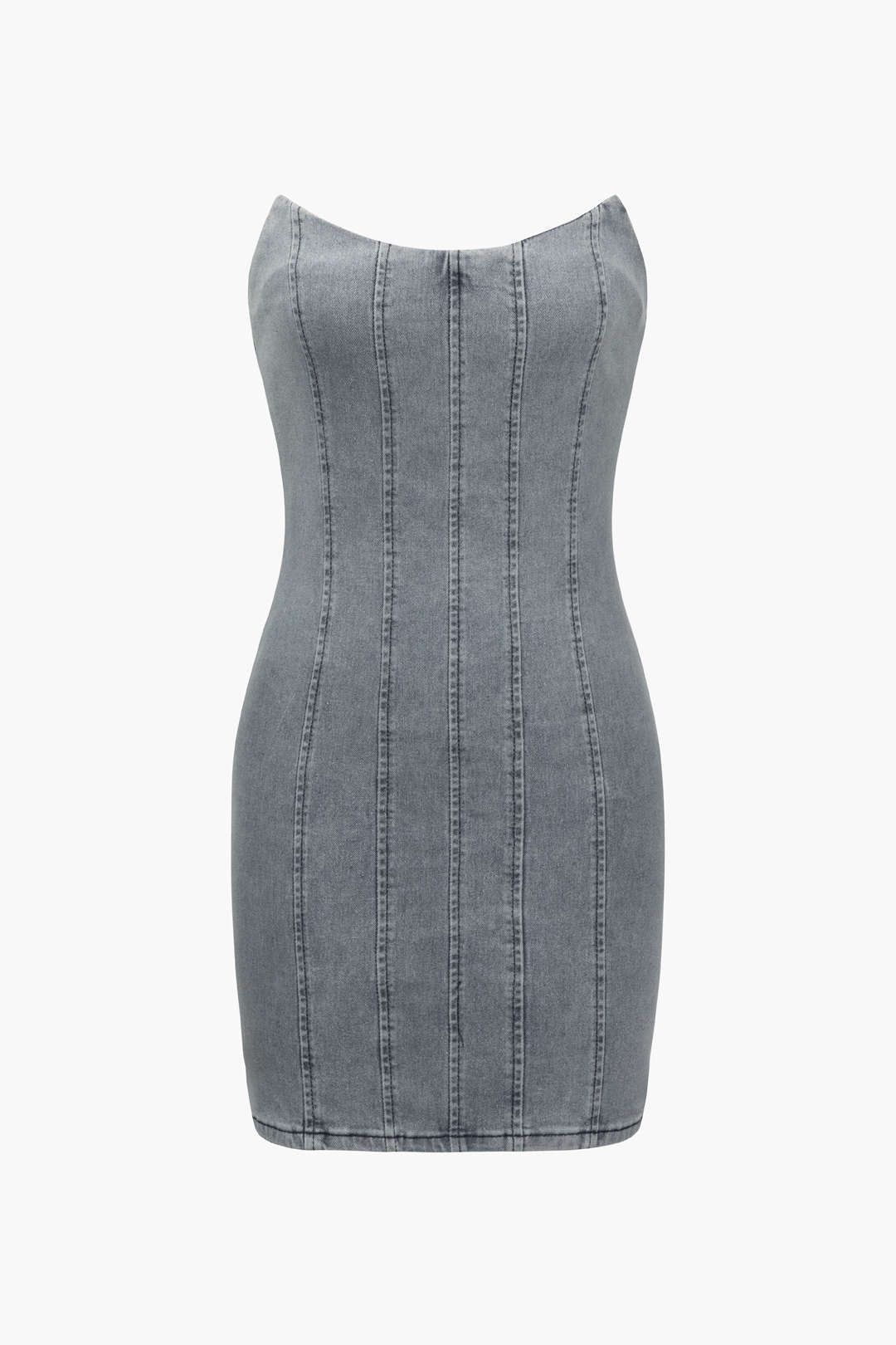 Denim Strapless Mini Dress sold by Micas