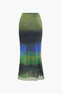 Tie Dye High Waist Mesh Maxi Skirt sold by Micas