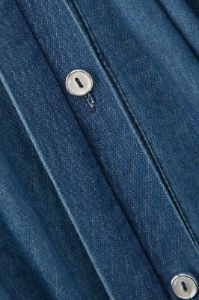 Cap Sleeve Chest Pocket Denim Shirt sold by Micas