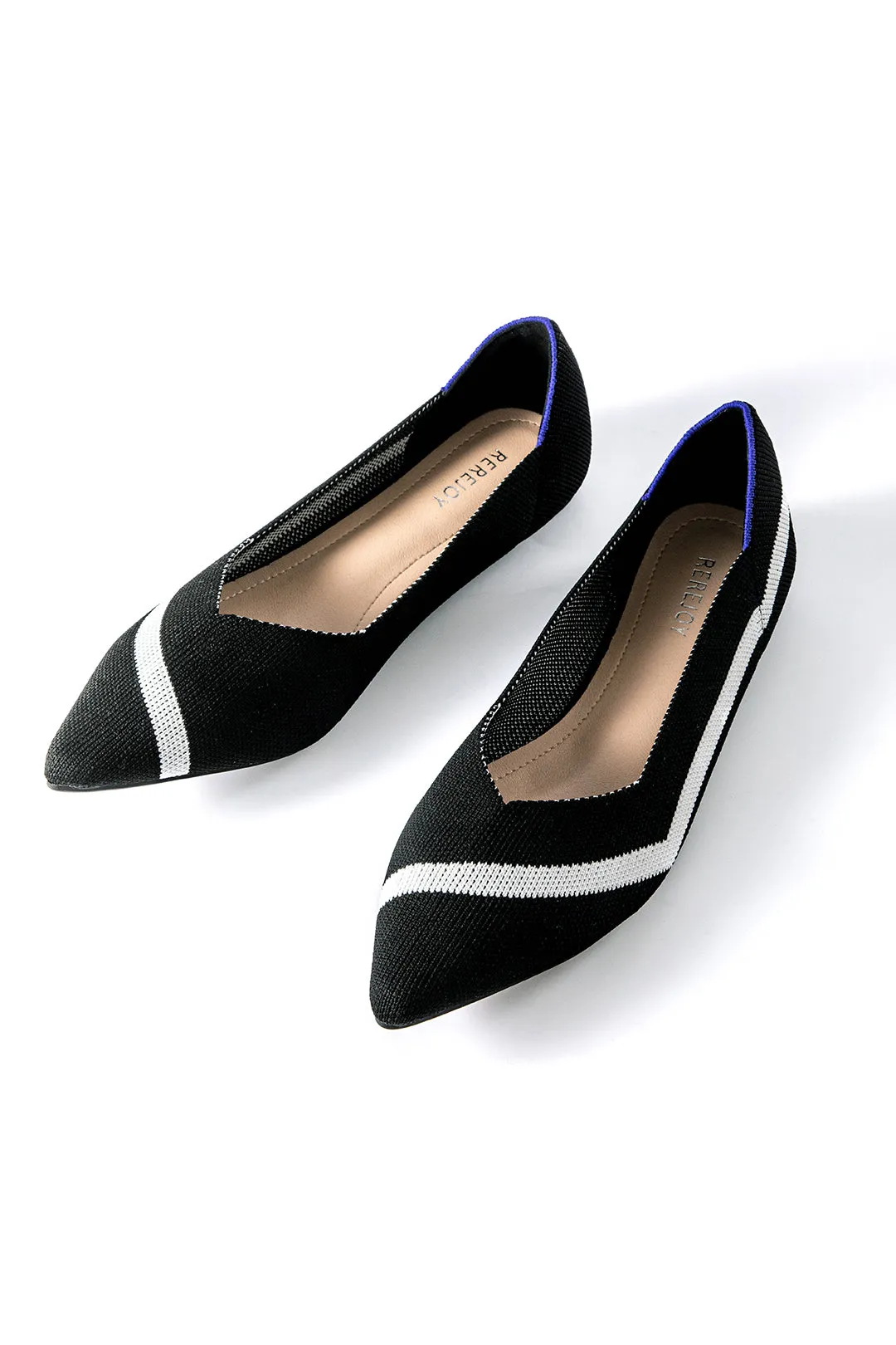 Color Block Pointed Toe Flats sold by Micas