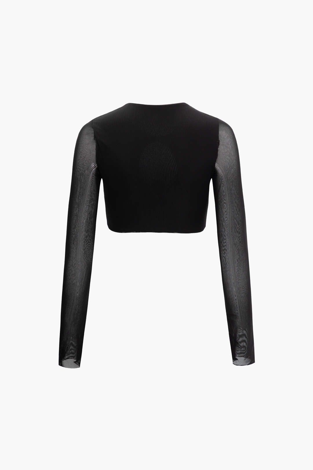 Cut Out Front Mesh Sleeve Crop Top sold by Micas product image thumbnail 2