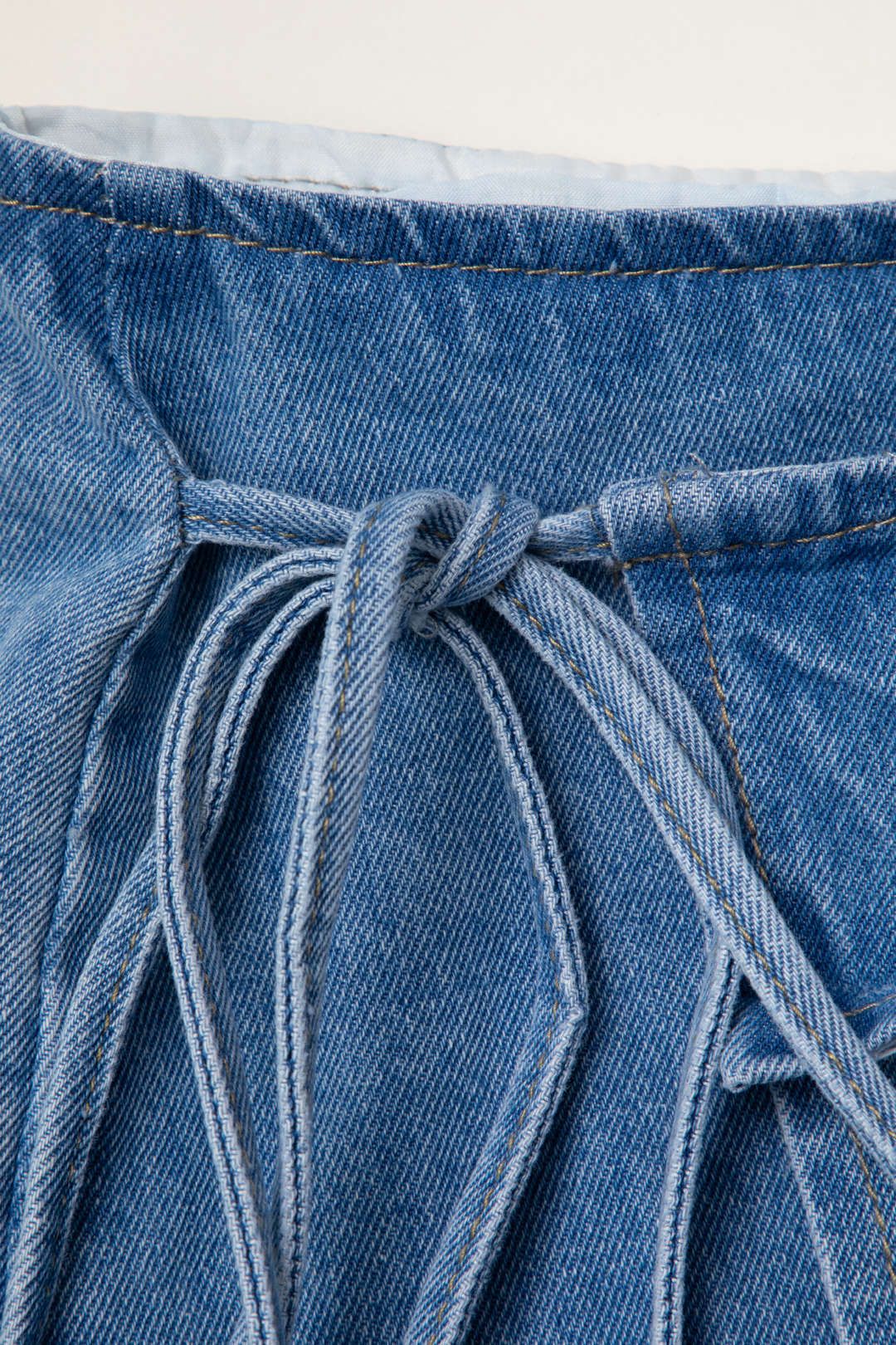 Asymmetric Wrap Denim Mini Skirt sold by Micas product image thumbnail 8