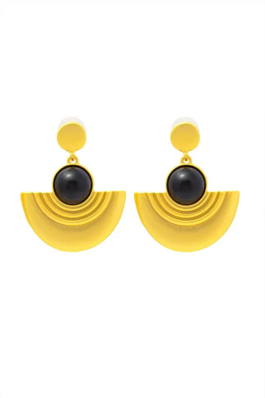 Vintage Half Round Metal Earrings sold by Micas