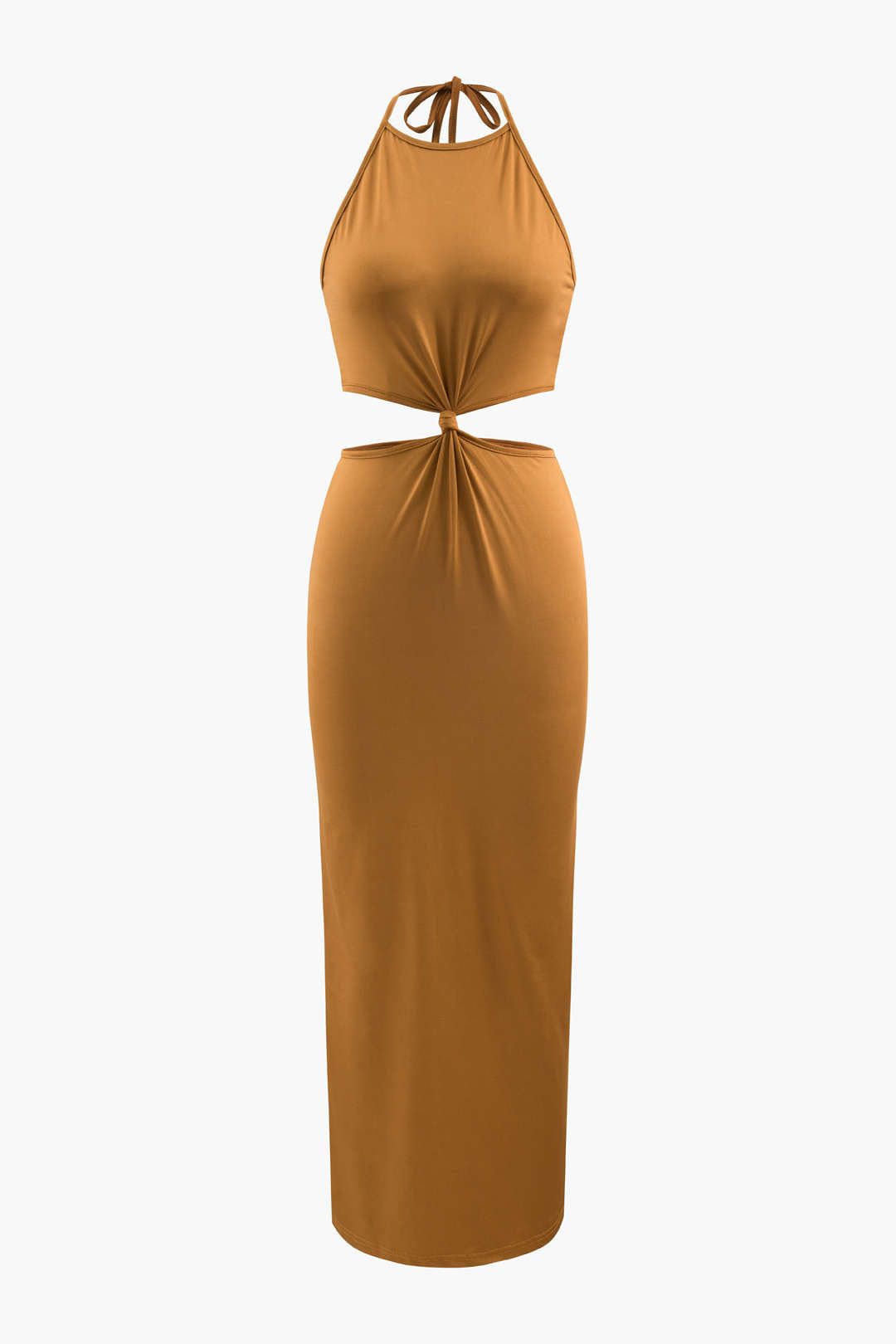 Knotted Cut Out Halter Maxi Dress sold by Micas