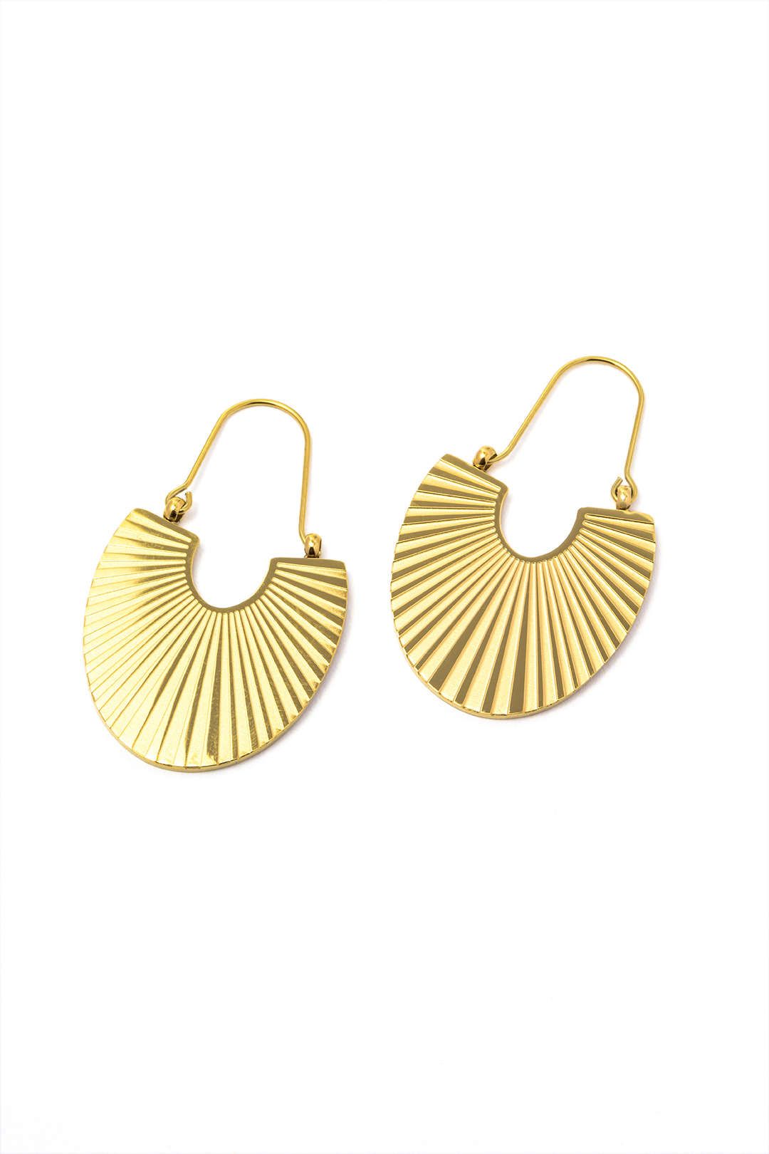 Fan Design Hoop Earrings sold by Micas product image thumbnail 2