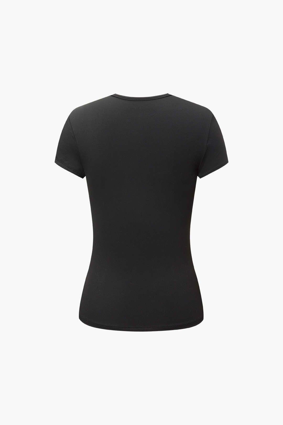 Solid Short Sleeve Round Neck T-Shirt sold by Micas product image thumbnail 3