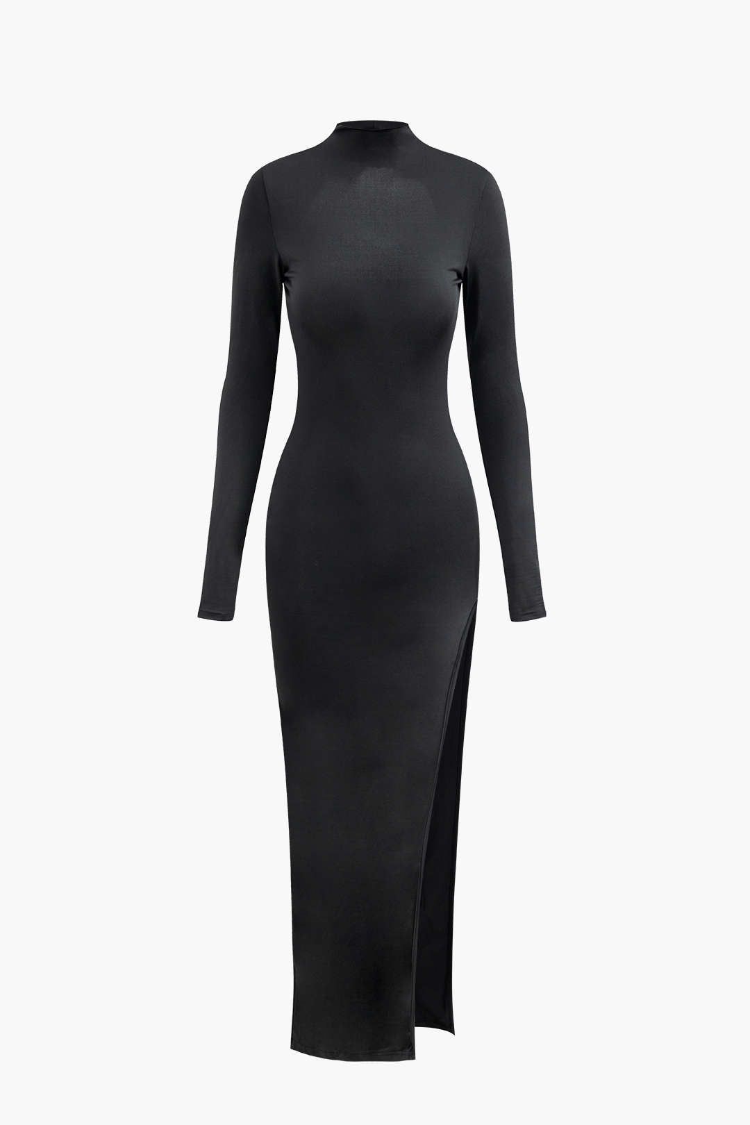 Solid Mock Neck Backless Slit Maxi Dress sold by Micas product image thumbnail 3