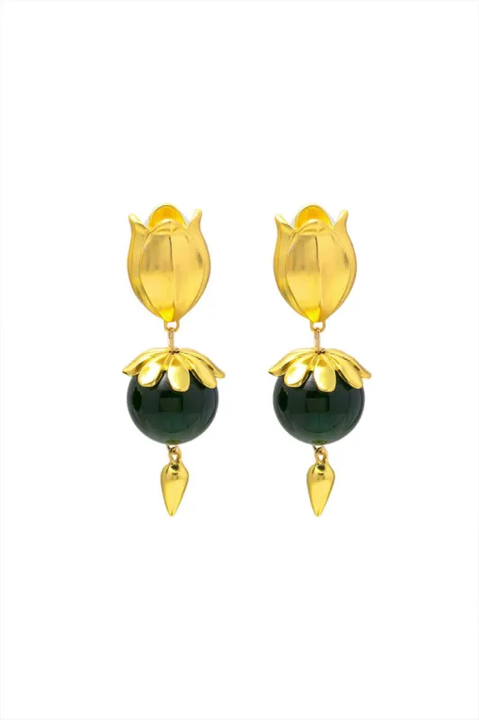 Metal Tulip Flower Earrings made by Micas
