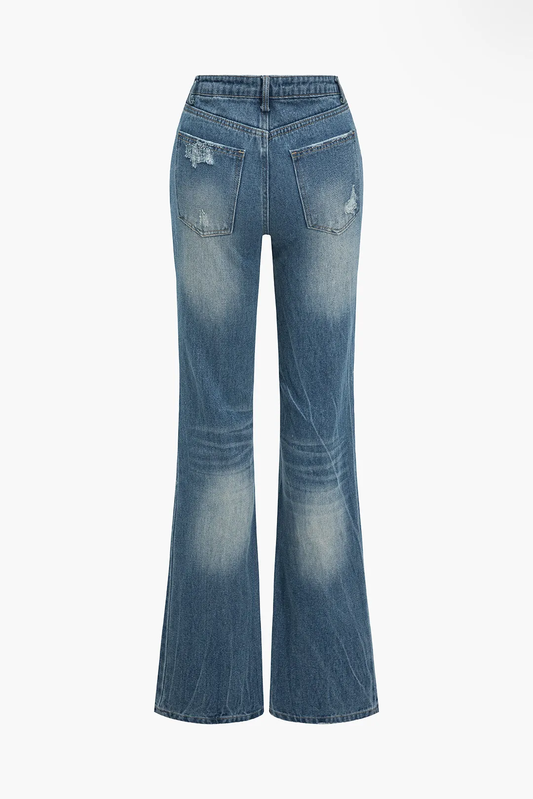 Solid Denim Ripped High-Waisted Jeans sold by Micas product image thumbnail 2