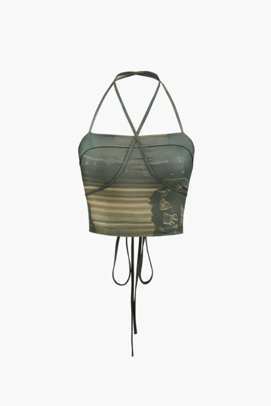 Printed Halter Neck Cami Top sold by Micas