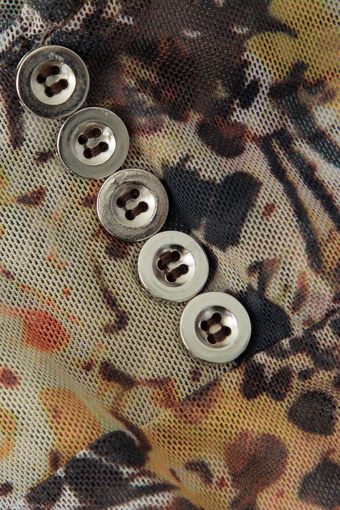 Printed Cold Shoulder Mesh Crop Top sold by Micas product image thumbnail 3