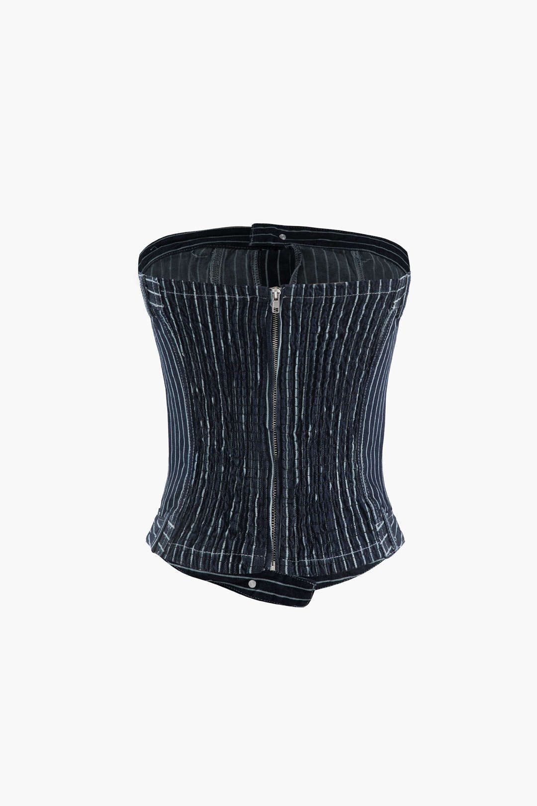 Pinstripe Denim Strapless Tube Top sold by Micas product image thumbnail 2