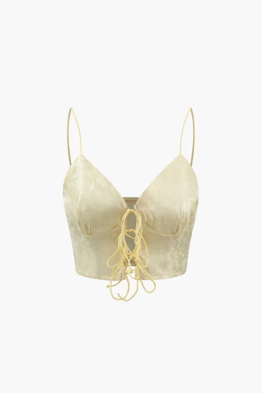 Jacquard Tie Front Cami Top sold by Micas