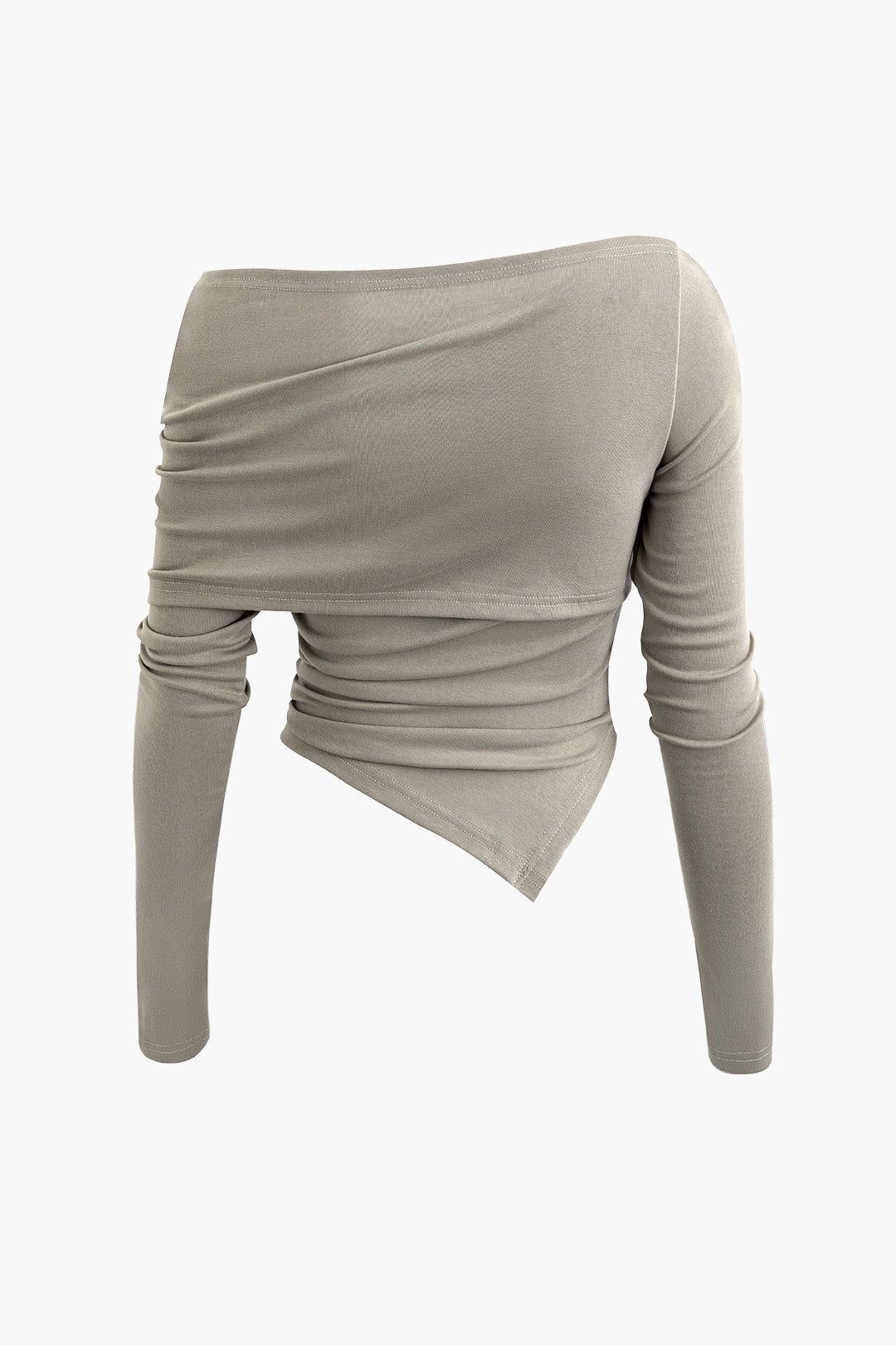 Asymmetric Neck Ruched Long Sleeve Top sold by Micas product image thumbnail 2