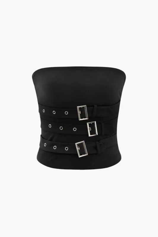 Multi-buckle Tube Top sold by Micas
