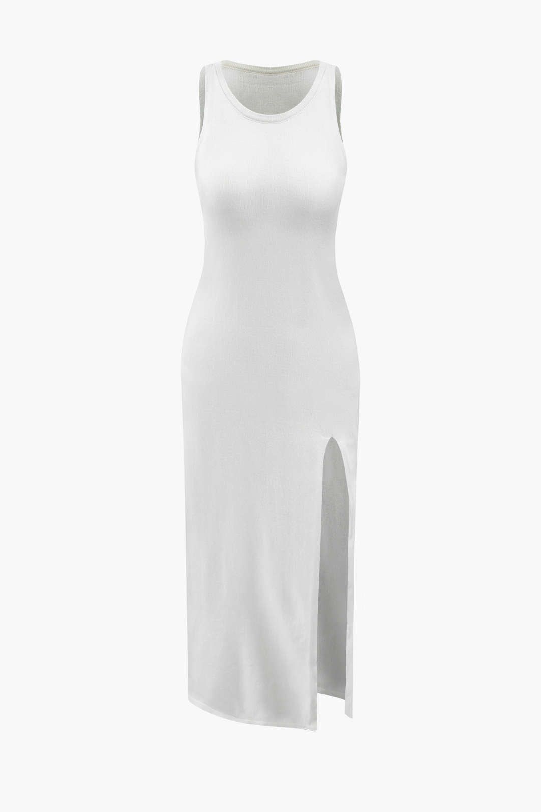 Knit Slit Sleeveless Midi Dress sold by Micas