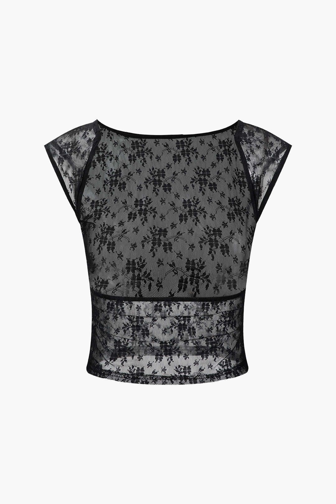 Floral Lace Backless T-shirt sold by Micas product image thumbnail 2