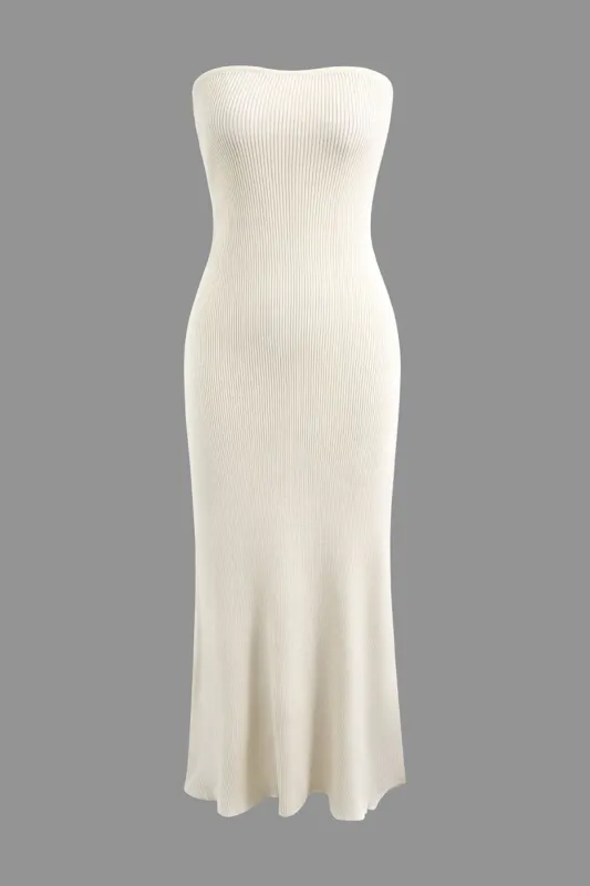 Strapless Knit Mermaid Midi Dress sold by Micas