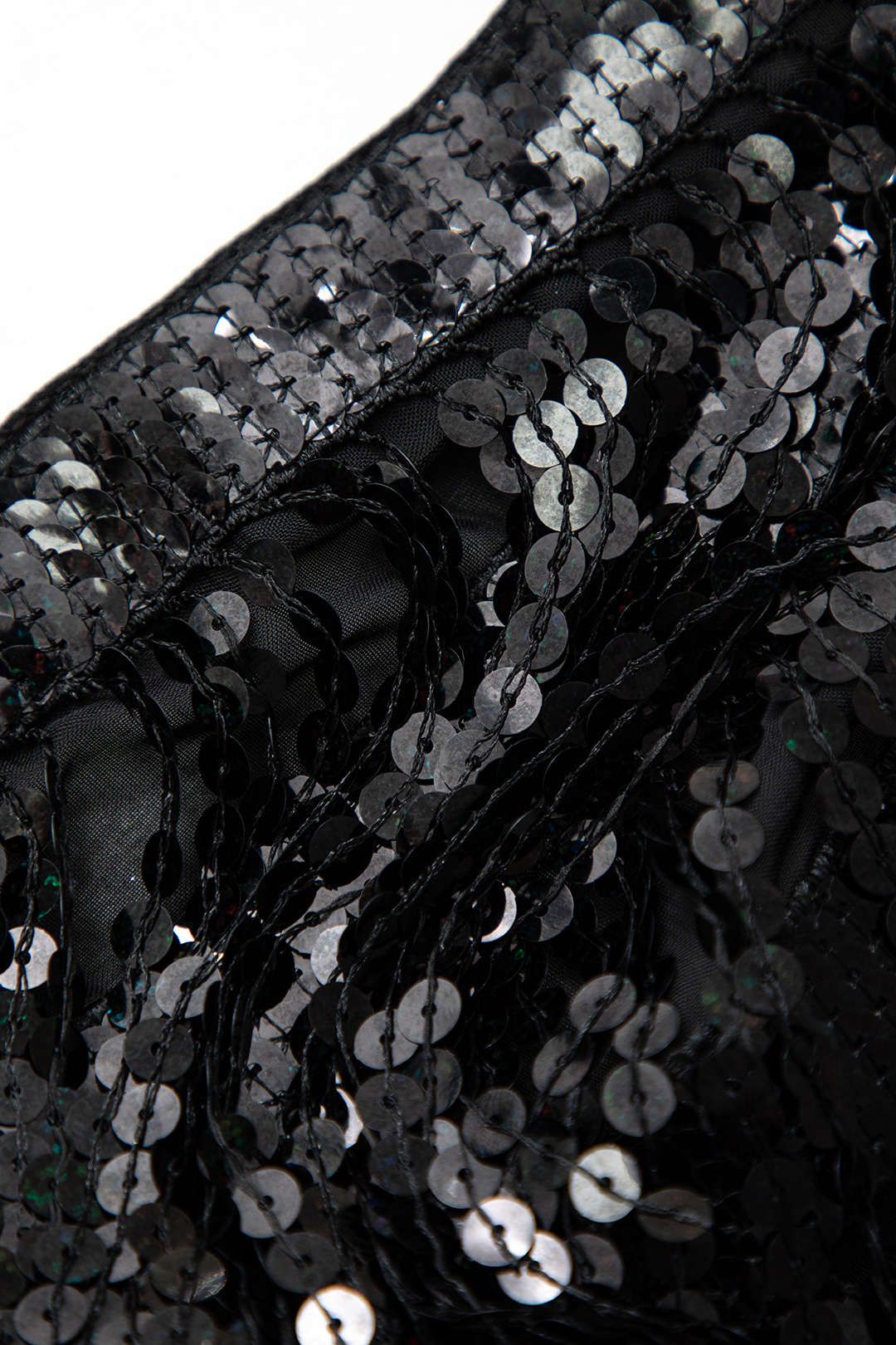 Tie Side Sequin Fringe Mini Skirt sold by Micas product image thumbnail 3