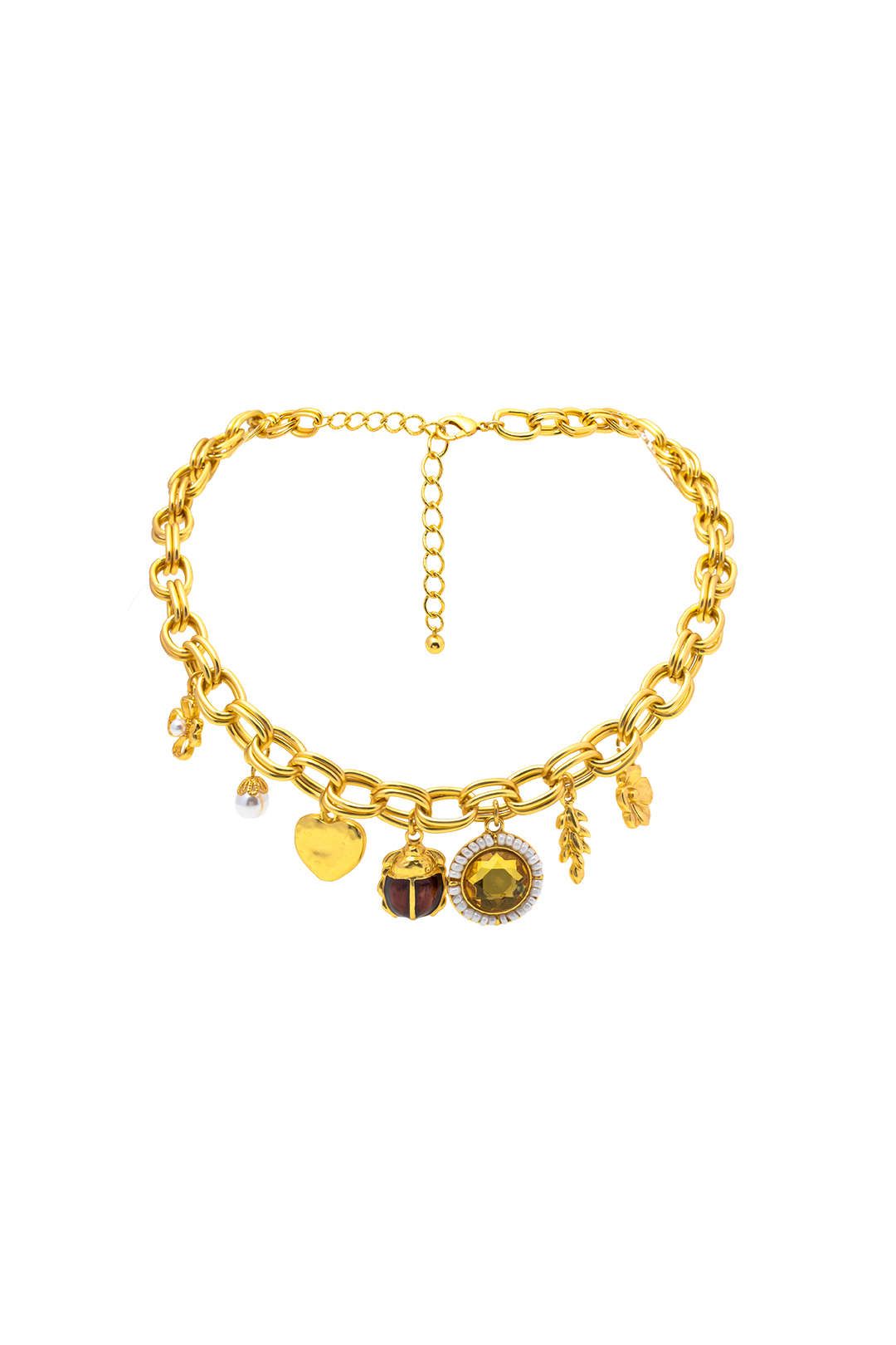 Pearl Heart Charm Necklace sold by Micas