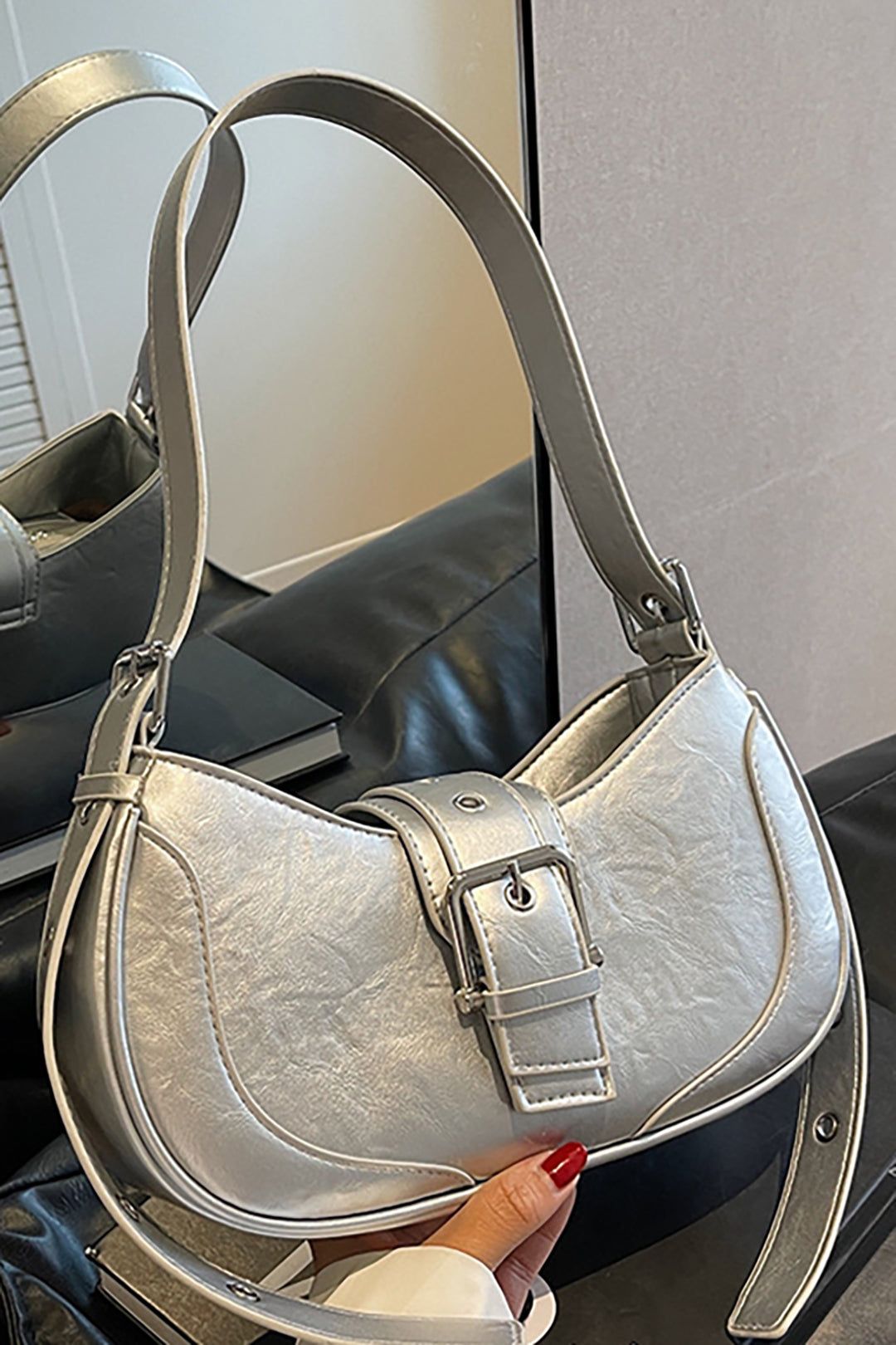 Metallic Zipped Cross-body Bag sold by Micas product image thumbnail 3