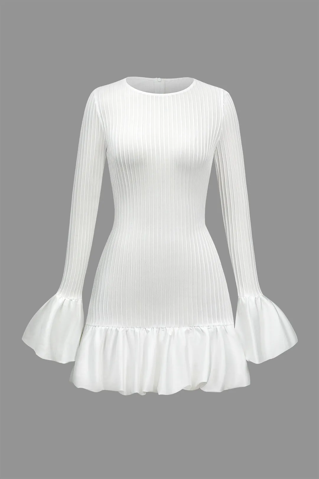 Solid Puff Bell Sleeve Mini Dress sold by Micas