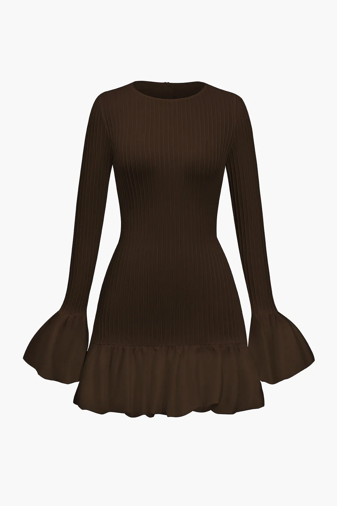 Solid Puff Bell Sleeve Mini Dress sold by Micas product image thumbnail 5