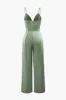 V-neck Twist Front Satin Jumpsuit sold by Micas