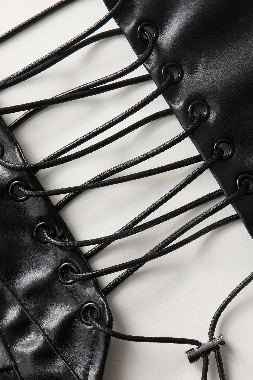 Faux Leather Lace-Up Corset Top sold by Micas product image thumbnail 4