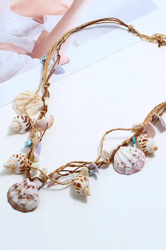 Natural Shell Pendant Multi-layer Necklace sold by Micas