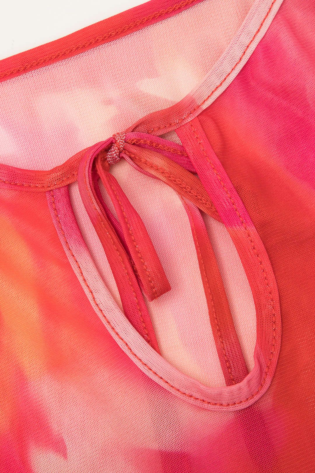 Tie Dye Keyhole Mesh Slip Maxi Dress sold by Micas product image thumbnail 4