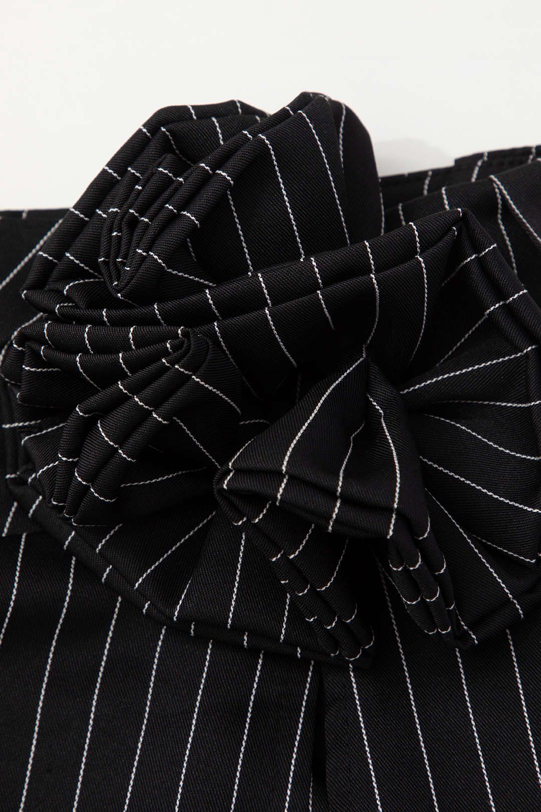 Pinstripe Asymmetric Flower Detail Mini Skirt sold by Micas product image thumbnail 3