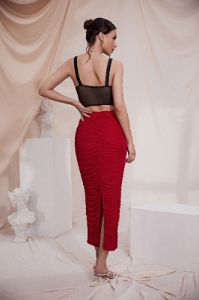V Shape Hem Mesh Bustier Top sold by Micas